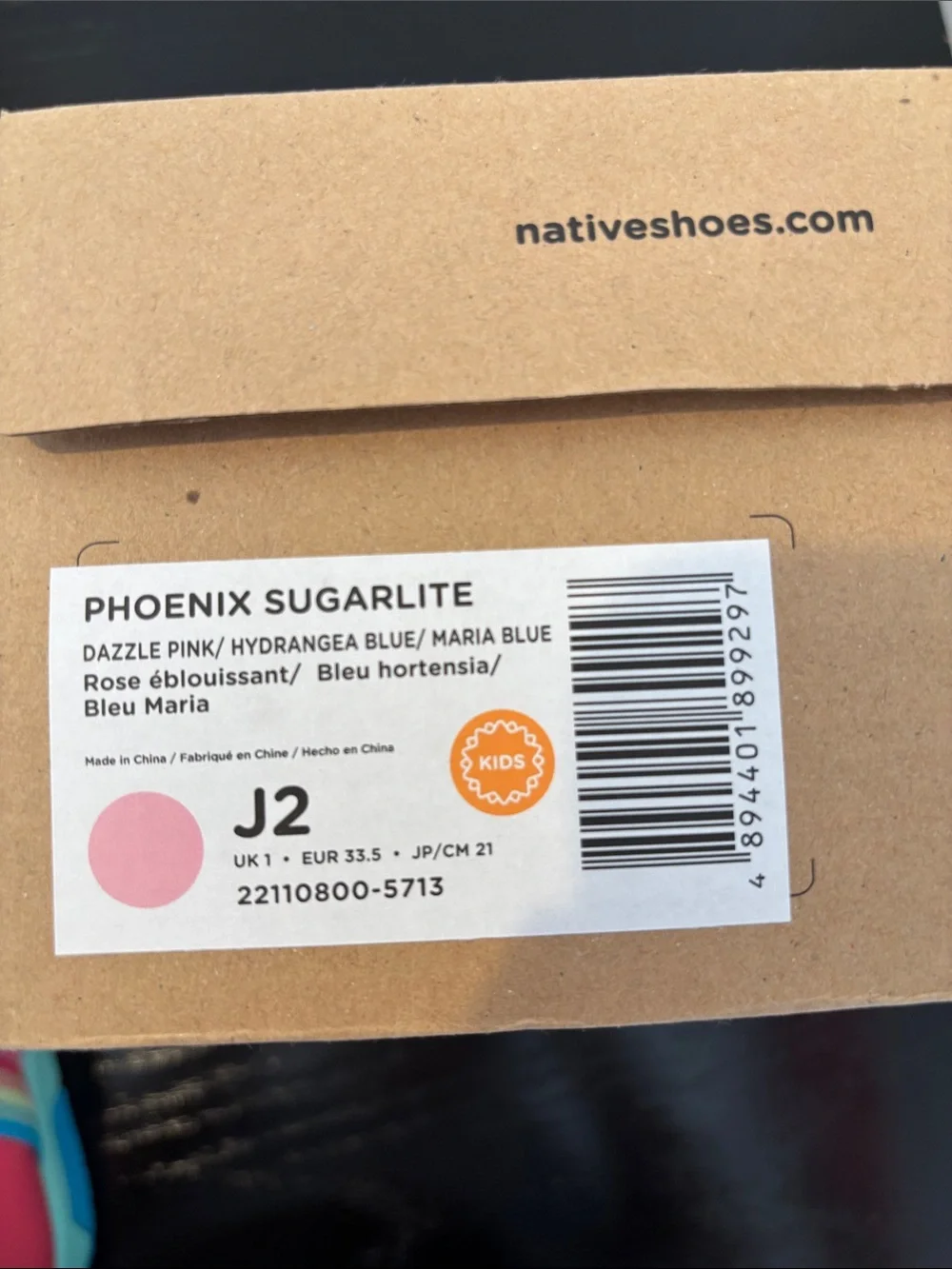 Native Phoenix Sugarlite Slip-On Sneakers in Pink with Rainbow Stripes